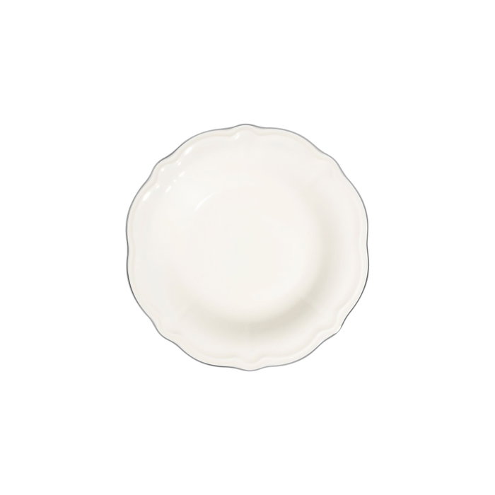 Hermia Platin Yaldız Fulya 53 YTKM Juego de Cena de Porcelana Blanco y Plata
